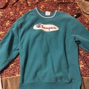 Champion Men's Crewneck Sweater in Teal